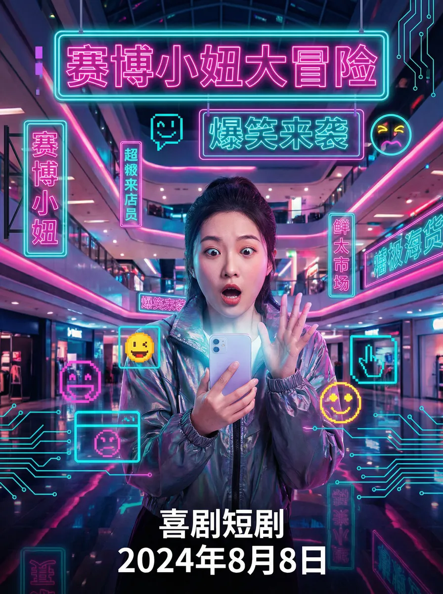 僵尸叔叔国语 搞笑喜剧短剧 - 赛博小妞大冒险海报